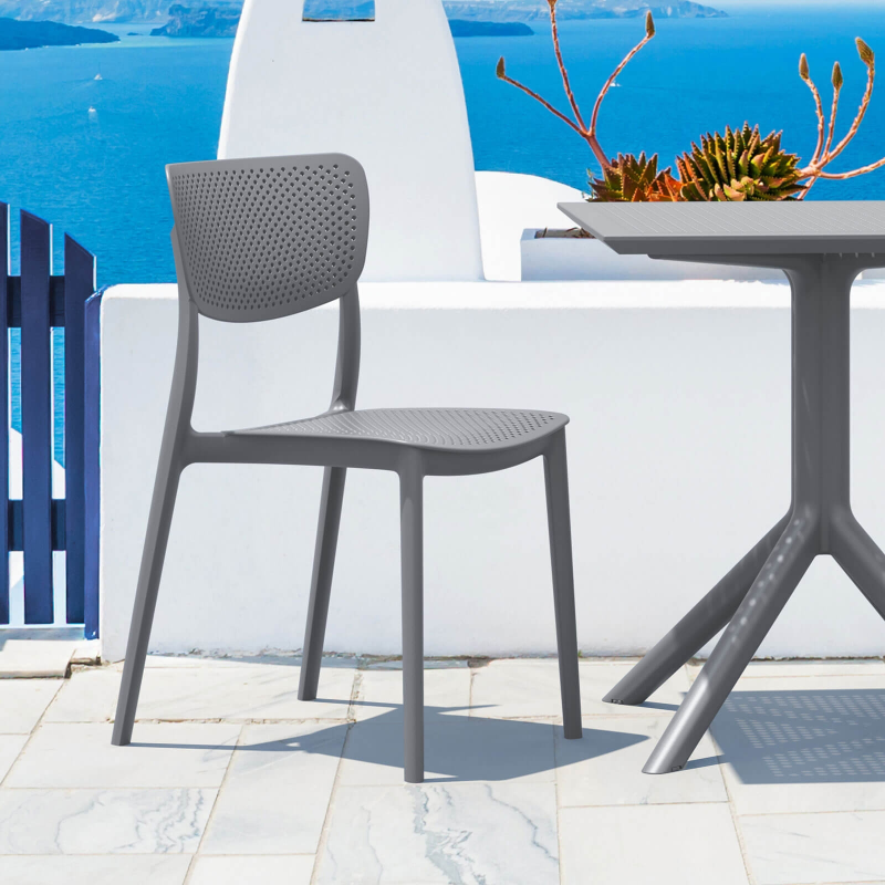 Chaise de jardin en polypropylène micro perforé - Lucy