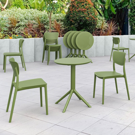 Chaise d'extérieur en polypropylène micro perforé - Lucy