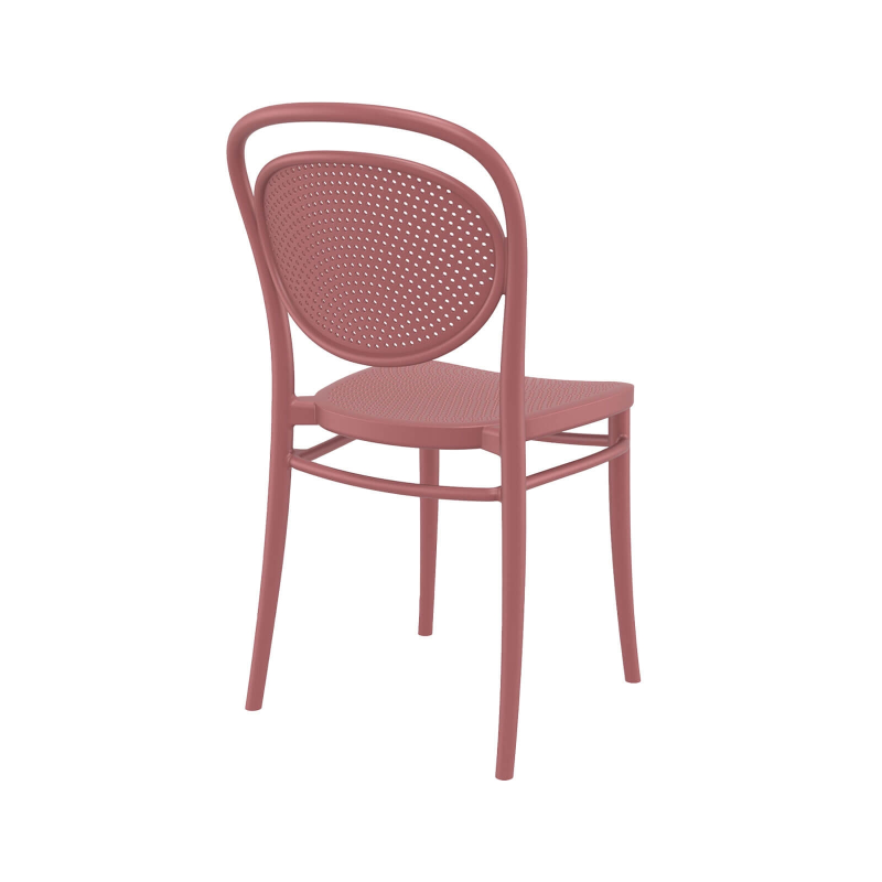 Chaise de jardin moderne empilable en polypropylène marsala - Marcel