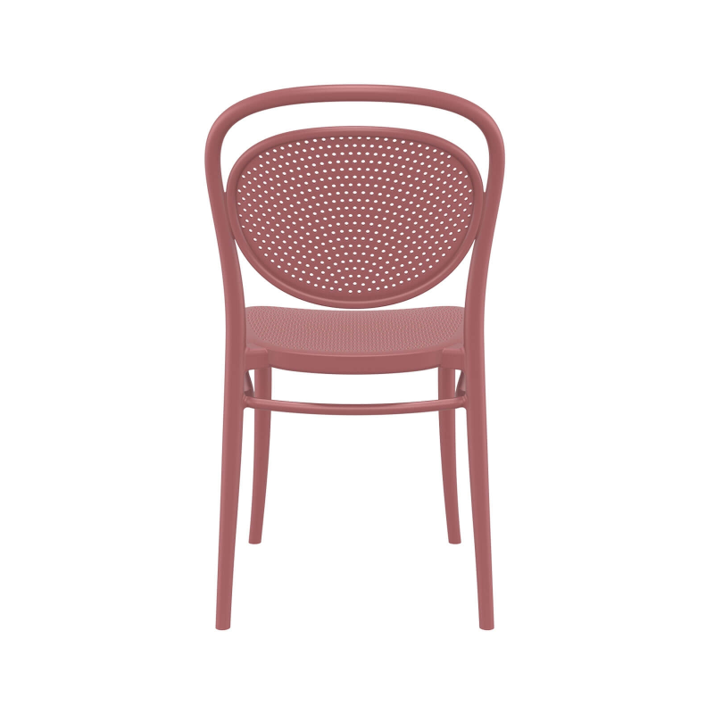 Chaise moderne empilable en polypropylène marsala – Marcel