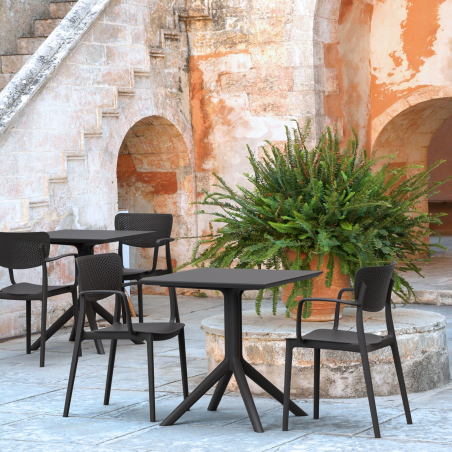 Chaise de jardin en polypropylène micro perforé avec accoudoirs - Loft 