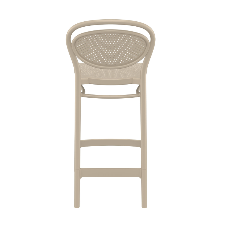 Tabouret snack d'extérieur en plastique taupe