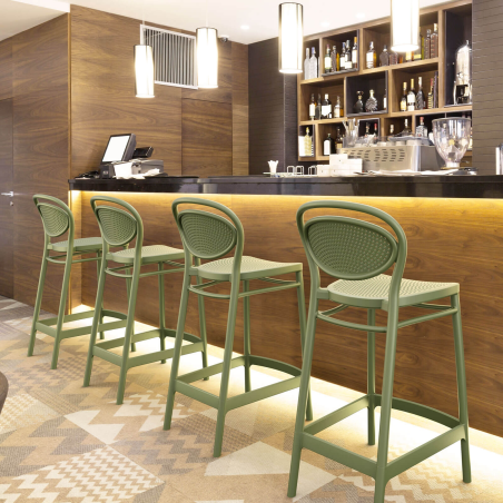 Tabouret vert moderne en polypropylène 