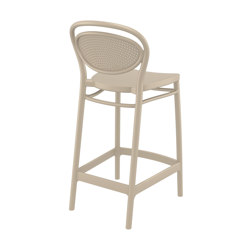 Tabouret taupe moderne en plastique 