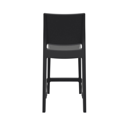 Tabouret d'extérieur hauteur snack empilable en polypropylène noir - Maya