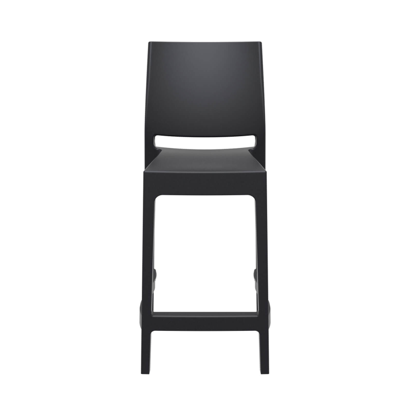 Tabouret de jardin hauteur 65 cm empilable en polypropylène noir - Maya