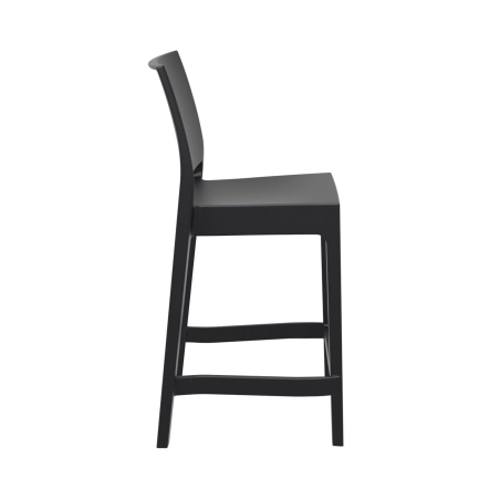 Tabouret de jardin empilable en polypropylène noir - Maya