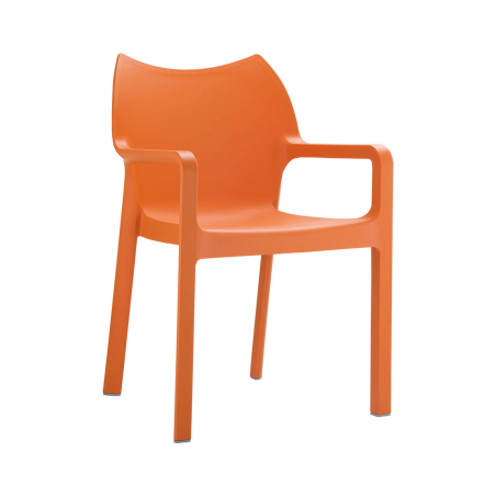 Fauteuil de jardin en polypropylène orange - Diva