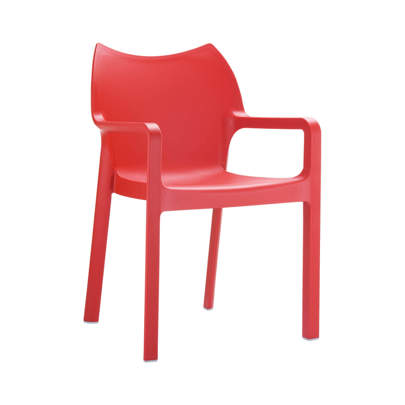 Fauteuil de jardin en polypropylène rouge - Diva