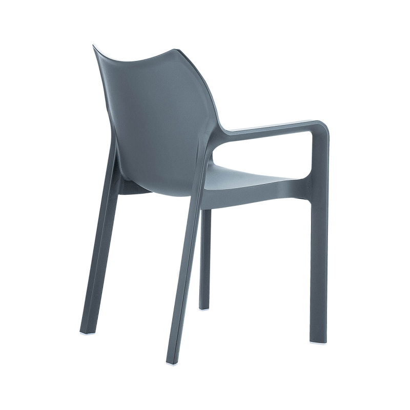 Fauteuil de jardin en polypropylène gris foncé - Diva