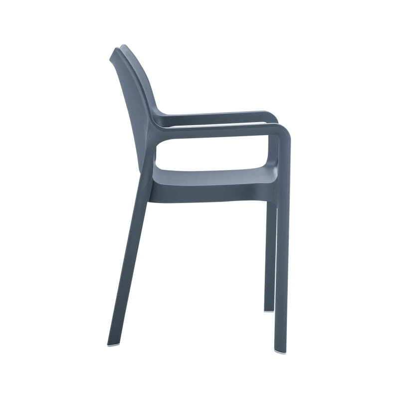 Fauteuil de jardin en polypropylène gris foncé - Diva