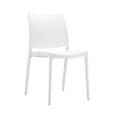 Chaise de jardin en plastique blanc - Maya