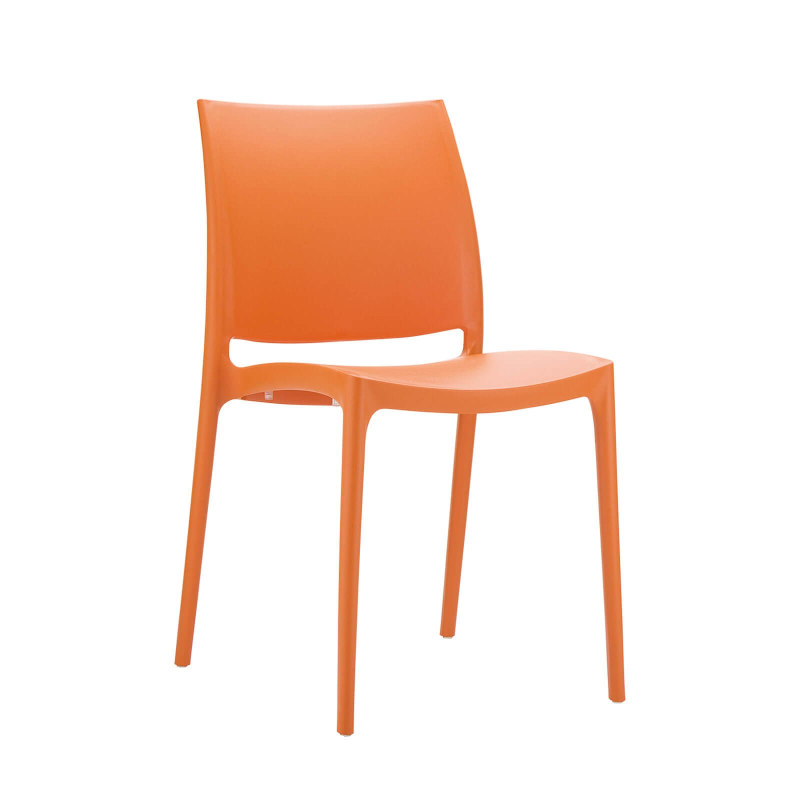Chaise de jardin en polypropylène orange - Maya