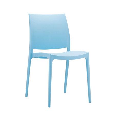 Chaise de jardin en polypropylène bleu - Maya
