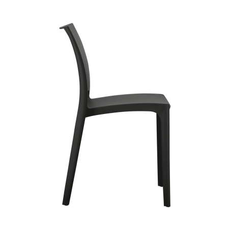 Chaise de jardin en polypropylène noir - Maya