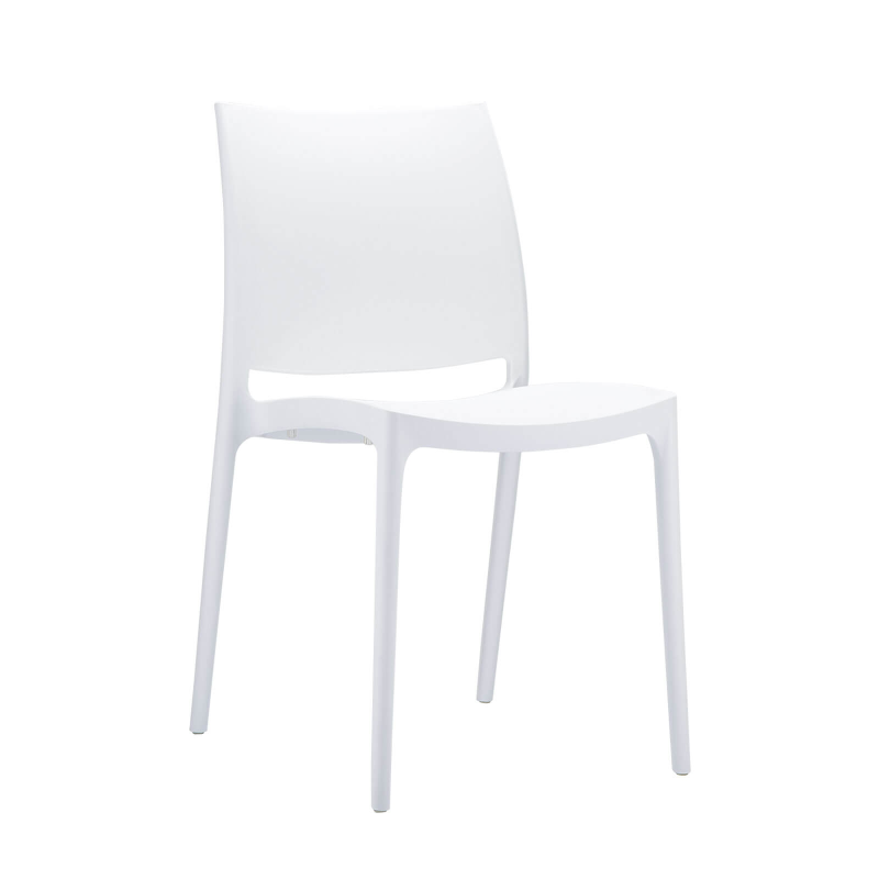 Chaise blanche en plastique polypropylène - Maya
