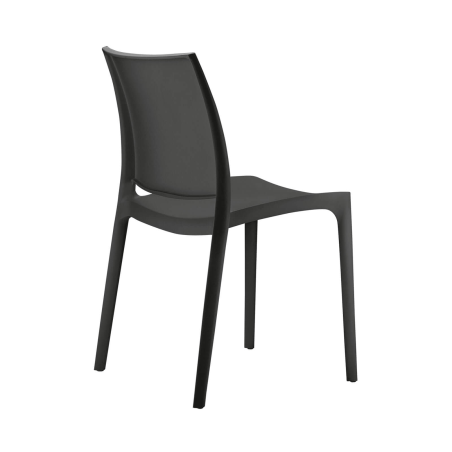Chaise noire en plastique polypropylène - Maya