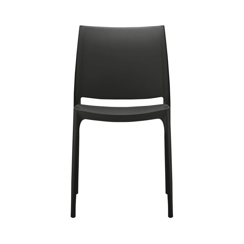 Chaise noire en plastique polypropylène - Maya