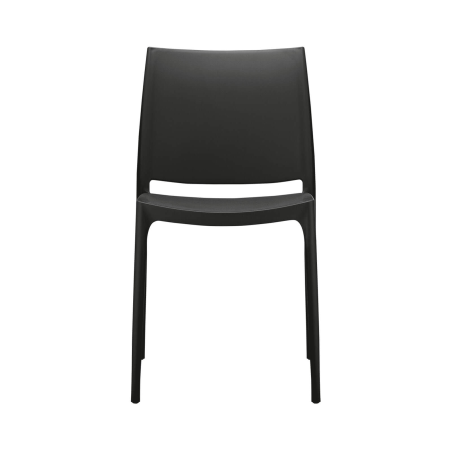 Chaise noire en plastique polypropylène - Maya