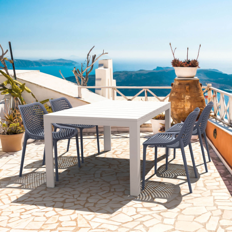 Chaise de jardin moderne ajourée en polypropylène gris foncé - Air