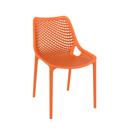 Chaise de jardin moderne ajourée en polypropylène orange - Air