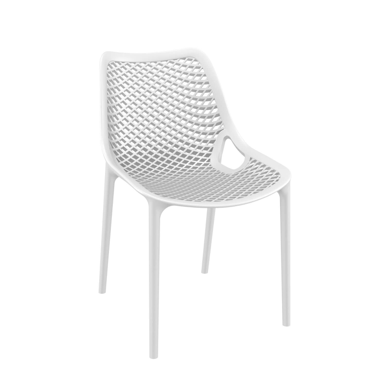 Chaise de jardin moderne ajourée en polypropylène blanc - Air