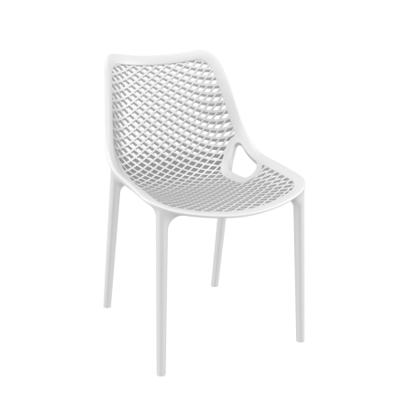 Chaise de jardin moderne ajourée en polypropylène blanc - Air