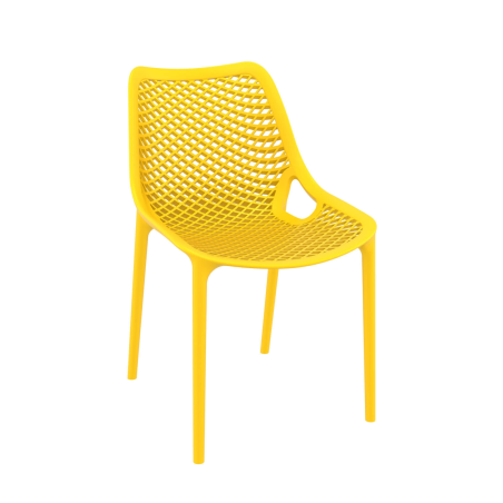 Chaise de jardin moderne ajourée en polypropylène jaune - Air