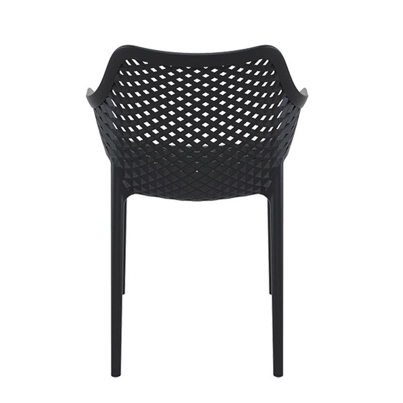 Fauteuil de jardin moderne ajouré en polypropylène noir
