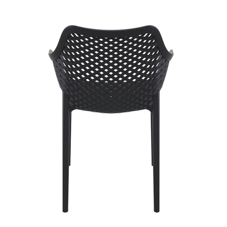 Fauteuil de jardin moderne ajouré en polypropylène noir