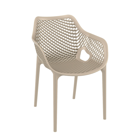 Fauteuil de jardin moderne ajouré en polypropylène beige