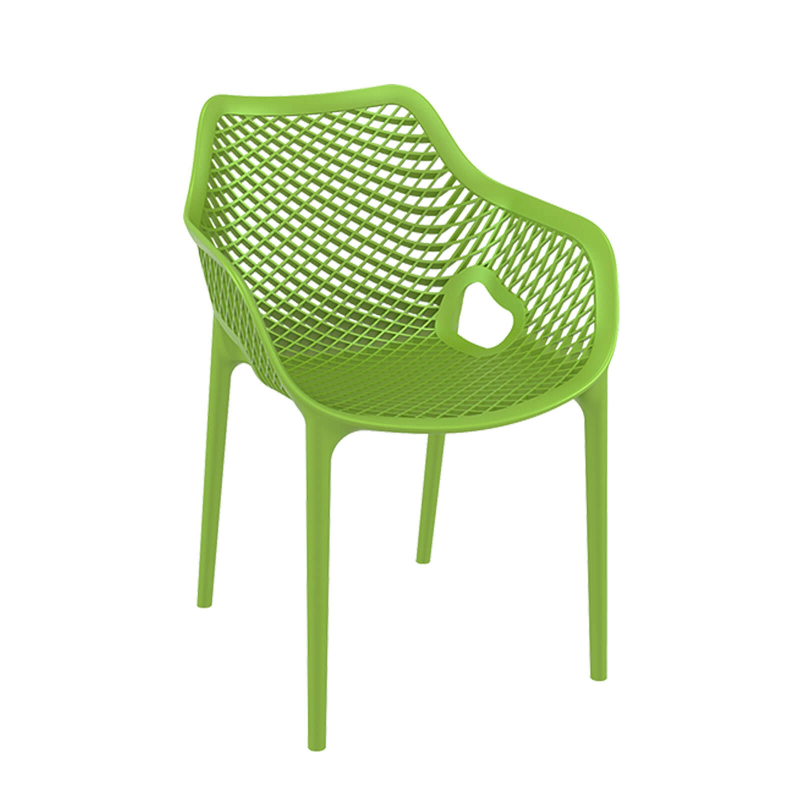 Fauteuil de jardin moderne ajouré en polypropylène vert tropical