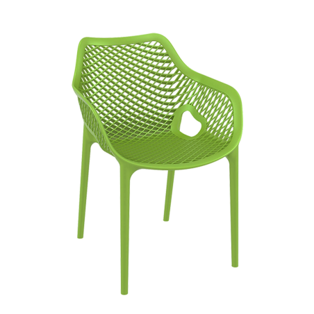 Fauteuil de jardin moderne ajouré en polypropylène vert tropical