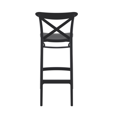 Tabouret de jardin noir avec dossier
