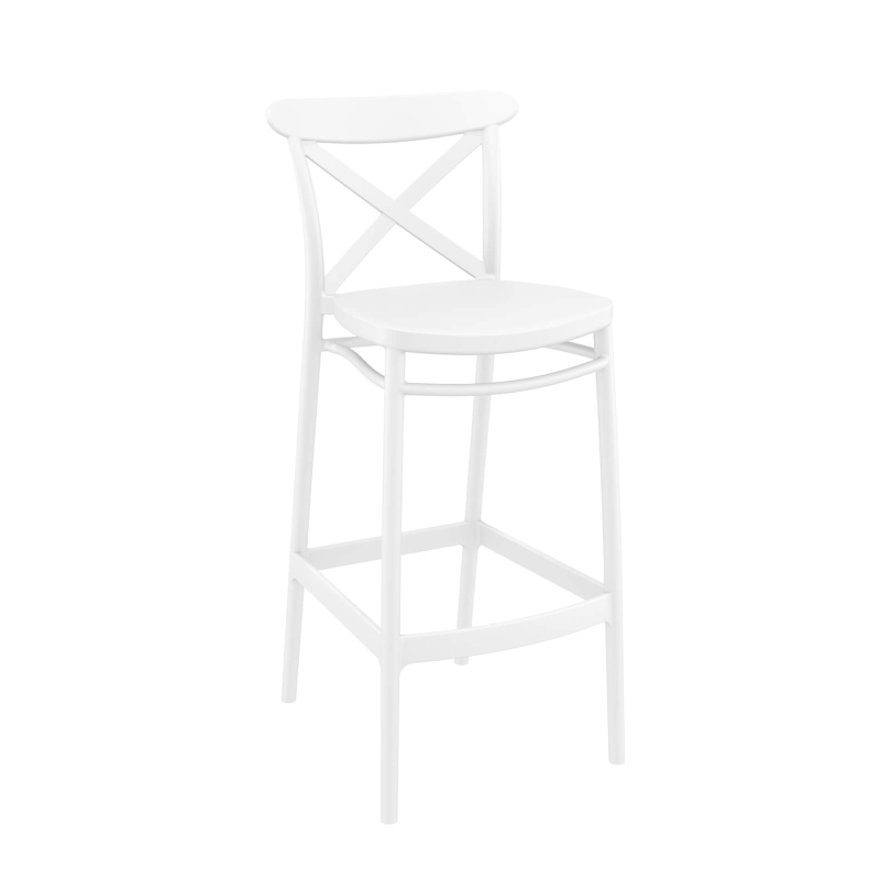 Tabouret de jardin en polypropylène blanc