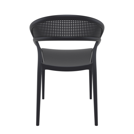 Chaise design empilable en polypropylène noir - Sunset