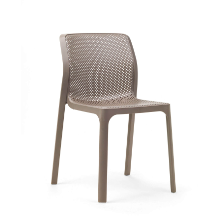 Chaise empilable en polypropylène taupe - Bit 