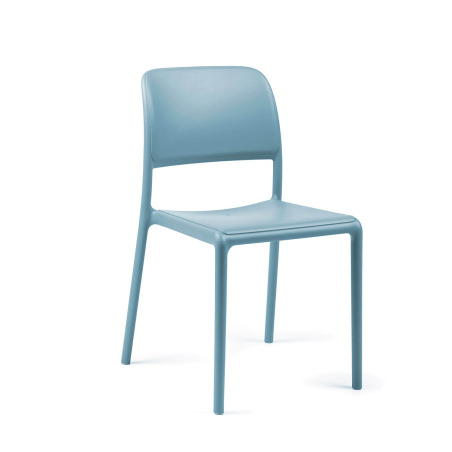 Chaise d'extérieur en plastique bleu - Riva Bistrot