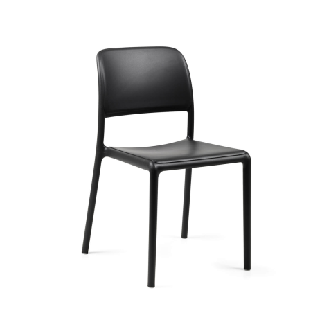 Chaise en plastique polypropylène anthracite - Riva Bistrot