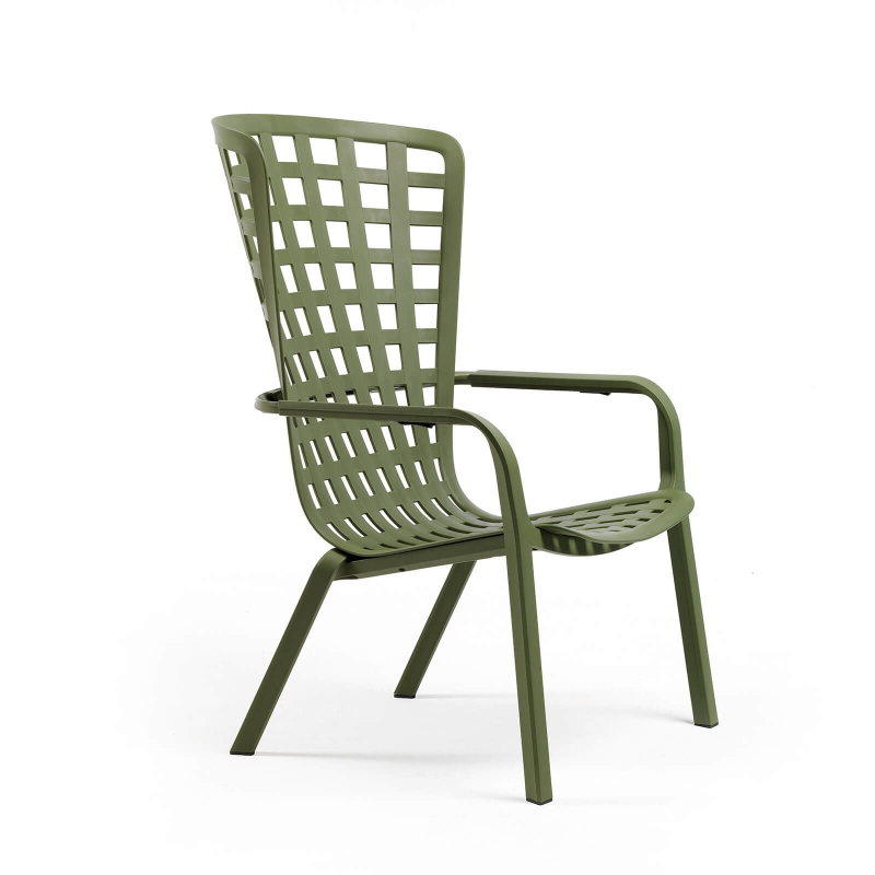 Fauteuil italien réglable et empilable vert - Folio