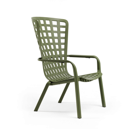 Fauteuil italien réglable et empilable vert - Folio