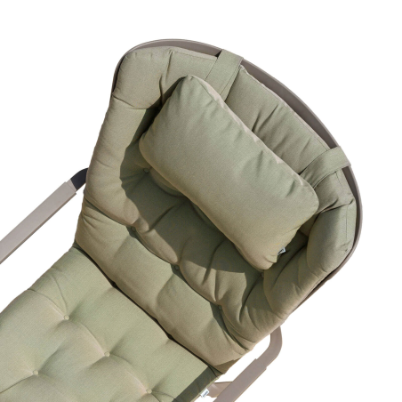 Fauteuil design réglable en polypropylène taupe avec coussin vert - Folio