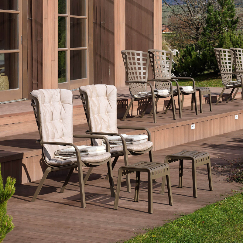 Fauteuil design d'extérieur empilable marron - Folio