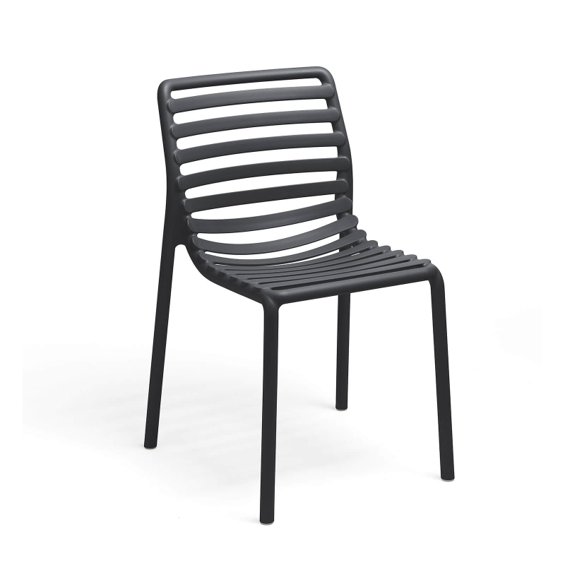 Chaise de jardin design anthracite de fabrication Italienne - Doga bistrot