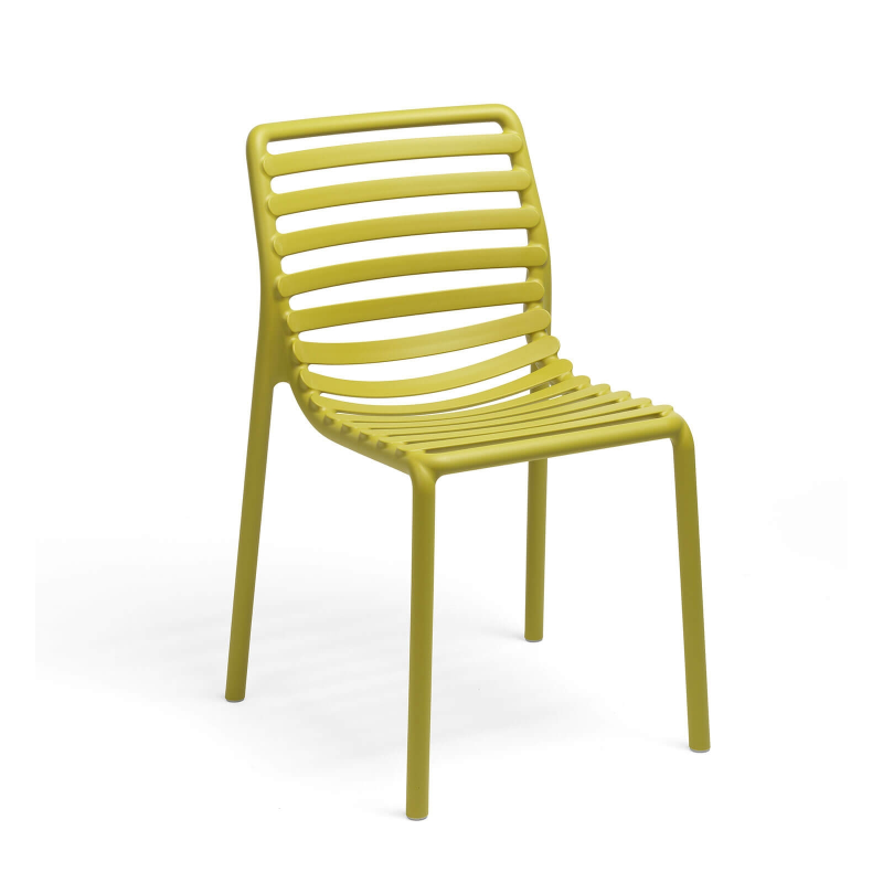 Chaise de jardin design jaune poire de fabrication Italienne - Doga bistrot