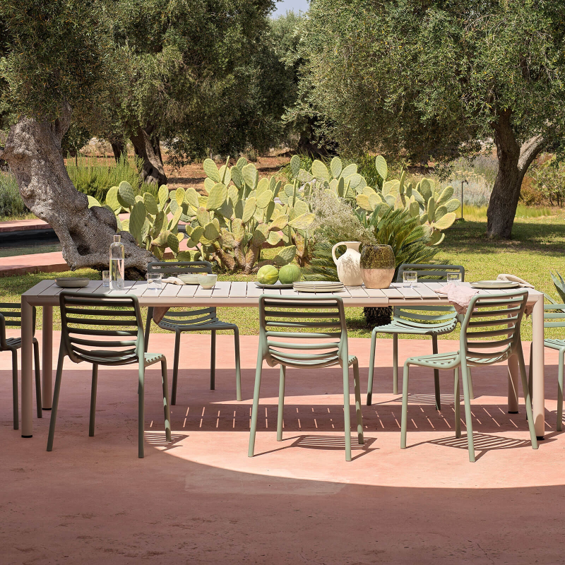 Chaise de jardin design vert agave de fabrication Italienne - Doga bistrot