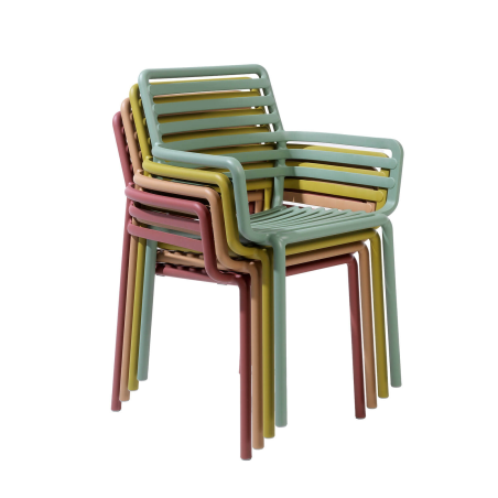 Fauteuil de jardin tendance empilable fabriqué en Italie - Doga