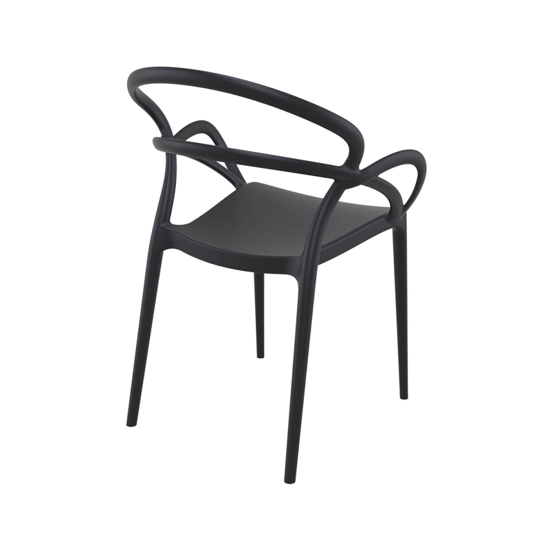 Fauteuil design en polypropylène noir - Mila