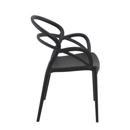 Fauteuil design en polypropylène noir - Mila