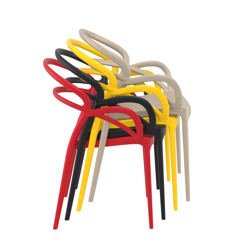 Fauteuil design empilable en polypropylène - Mila